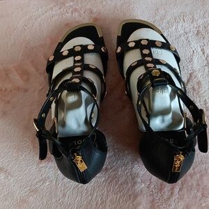 Black and Gold Women's Sandals